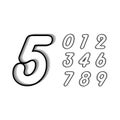 Modern Outlined Digits 0-9 Set Royalty Free Stock Photo