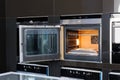 Modern oven with door open