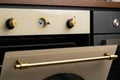 Modern oven mode control button close up