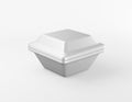 Modern packaging square box glossy metal mockup on white background. Thermo container for lunch, food or things. 3D rendering
