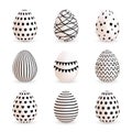 Modern painted Easter eggs set on white background. Vector illustration Royalty Free Stock Photo