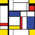 Modern painting in mondrian style, seamless pattern Royalty Free Stock Photo