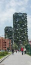 Modern palace of milan or vertical garden in the subway