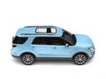 Modern pale blue SUV car - top down side view Royalty Free Stock Photo