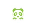 Modern panda leaf logo design.