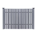 Modern panel metal fence isolated on a white background