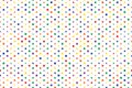 Colorful birthday card on white backdrop. Fashion style seamless pattern vector. Polka dots background Royalty Free Stock Photo