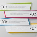 Modern paper numbered banners, color Design