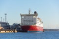 Modern passenger ocean liner docked in port Royalty Free Stock Photo