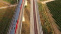 Modern Passengers train slow travel - Aerial view
