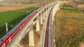 Modern Passengers train slow travel - Aerial view