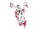 Modern Passionate Badminton Player In Action Logo - Passionate Winning Moment Smash