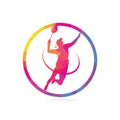 Modern Passionate Badminton Player in Action logo