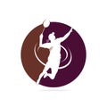 Modern Passionate Badminton Player in Action logo