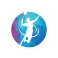 Modern Passionate Badminton Player in Action logo