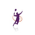 Modern Passionate Badminton Player in Action logo Royalty Free Stock Photo