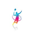 Modern Passionate Badminton Player in Action logo