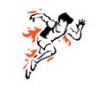 Modern Passionate Runner Silhouette In Action Logo