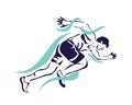 Modern Passionate Runner Silhouette In Action Logo