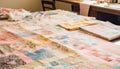 Modern patchwork rug adds vibrant color to bedroom generated by AI
