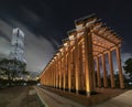 Modern pavilion and skyscraper in Hong Kong city Royalty Free Stock Photo