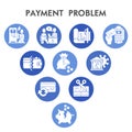 Modern Payment problem Infographic design template with icons. Commerce and banking problems Infographic visualization Royalty Free Stock Photo
