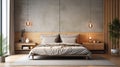 Modern peaceful Bedroom. zen style bedroom. Peaceful and serene bedroom. Generative AI