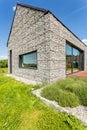 Modern pebble stone wall house Royalty Free Stock Photo