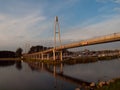 Modern pedestrian bridge in Gizycko port Royalty Free Stock Photo