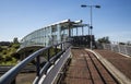 Modern pedestrian and cyclists birdge in Oldham Royalty Free Stock Photo