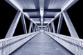 Modern pedestrian walkway in the dark Royalty Free Stock Photo