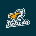 Modern Pelican Mascot logo.