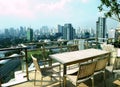 Modern penthouse apartment balcony Royalty Free Stock Photo