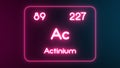 Modern periodic table Actinium element neon text Illustration Royalty Free Stock Photo