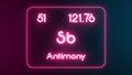 Modern periodic table Antimony element neon text Illustration Royalty Free Stock Photo