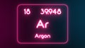 Modern periodic table Argon element neon text Illustration