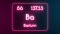 Modern periodic table Barium element neon text Illustration Royalty Free Stock Photo