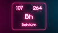 Modern periodic table Bohrium element neon text Illustration Royalty Free Stock Photo