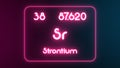 Modern periodic table Strontium element neon text Illustration