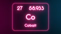 Modern periodic table Cobalt element neon text Illustration