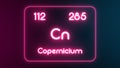 Modern periodic table Copernicium element neon text Illustration Royalty Free Stock Photo