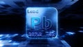 Modern periodic table element Lead 3D illustration