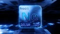 Modern periodic table element Neon 3D illustration