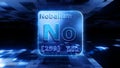 Modern periodic table element Nobelium 3D illustration Royalty Free Stock Photo