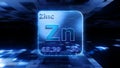 Modern periodic table element Zinc 3D illustration Royalty Free Stock Photo