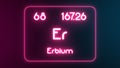 Modern periodic table Erbium element neon text Illustration Royalty Free Stock Photo