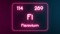 Modern periodic table Flerovium element neon text Illustration Royalty Free Stock Photo