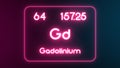 Modern periodic table Gadolinium element neon text Illustration Royalty Free Stock Photo