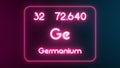 Modern periodic table Germanium element neon text Illustration