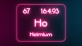 Modern periodic table Holmium element neon text Illustration Royalty Free Stock Photo